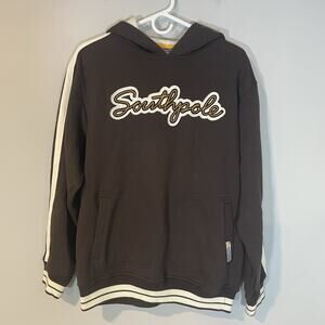 Vintage Southpole Hoodie Mens Large Brown Script Sweatshirt Hip Hop Y2K READ